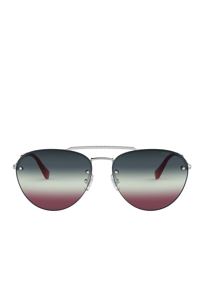59mm Aviator Sunglasses, Alternate, color, GREEN BLUE