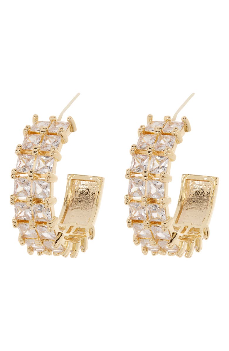 EYE CANDY LOS ANGELES Isla Sparkling Cubic Zirconia Hoop Earrings, Alternate, color, 