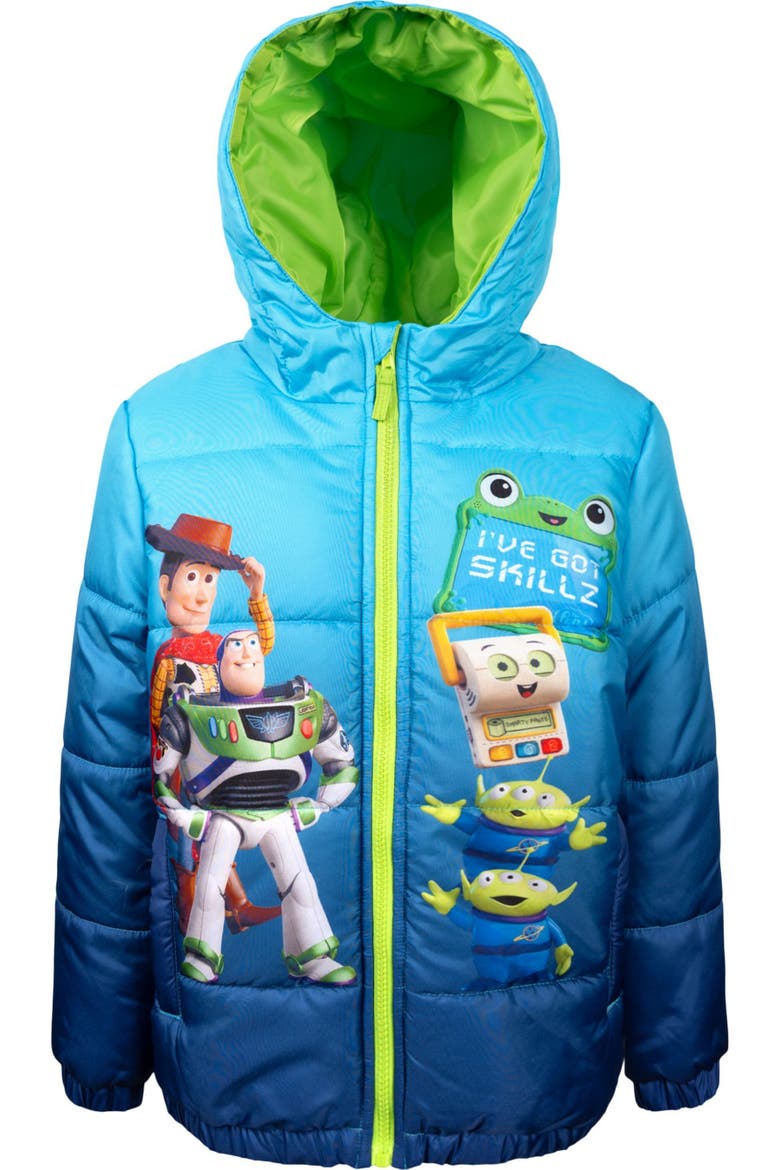 Toy Story Hooded Puffer Coat, Main, color, Toy Story Navy Blue