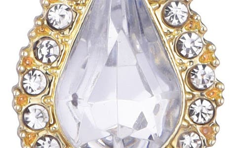 Adornia Gold Plated Pear Crystal Halo Drop Earrings In Gold