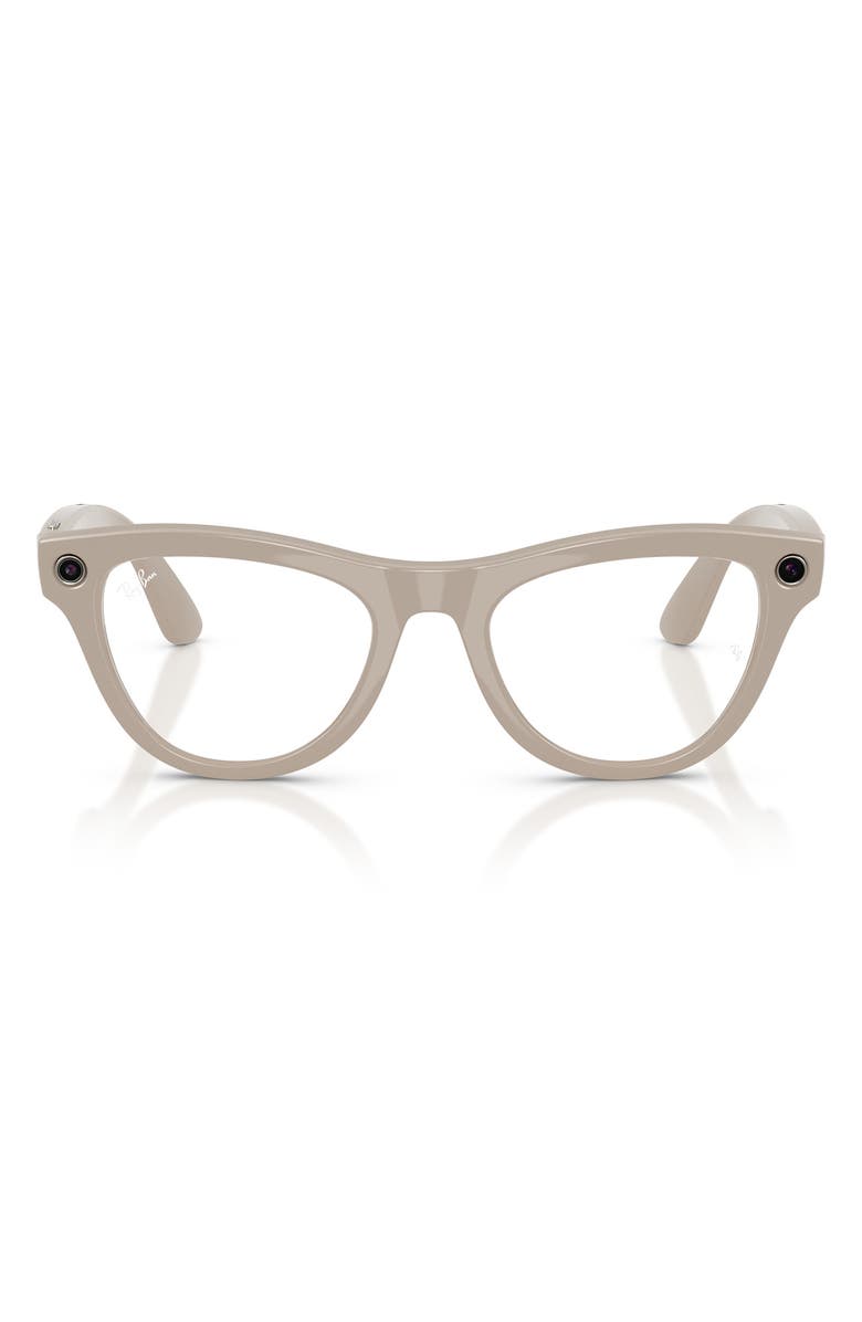 Ray-Ban Meta Wayfarer Gen 2 52mm Cat Eye AI Sunglasses, Main, color, Shiny Chalky Grey / Transition