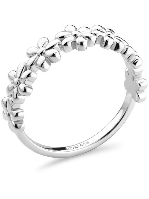Devata Daisy Flower Ring In Metallic