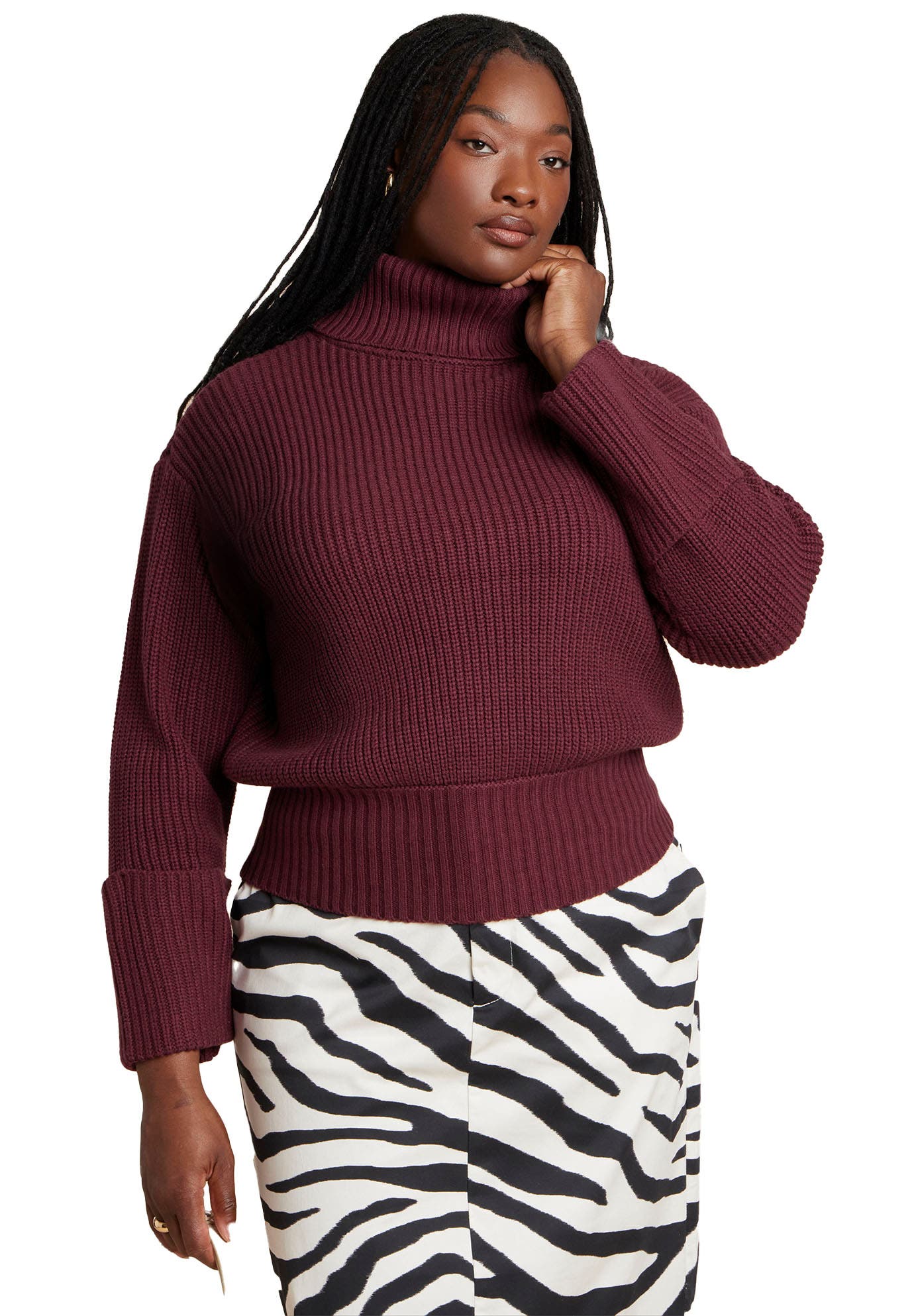 Cuffed Turtleneck Sweater