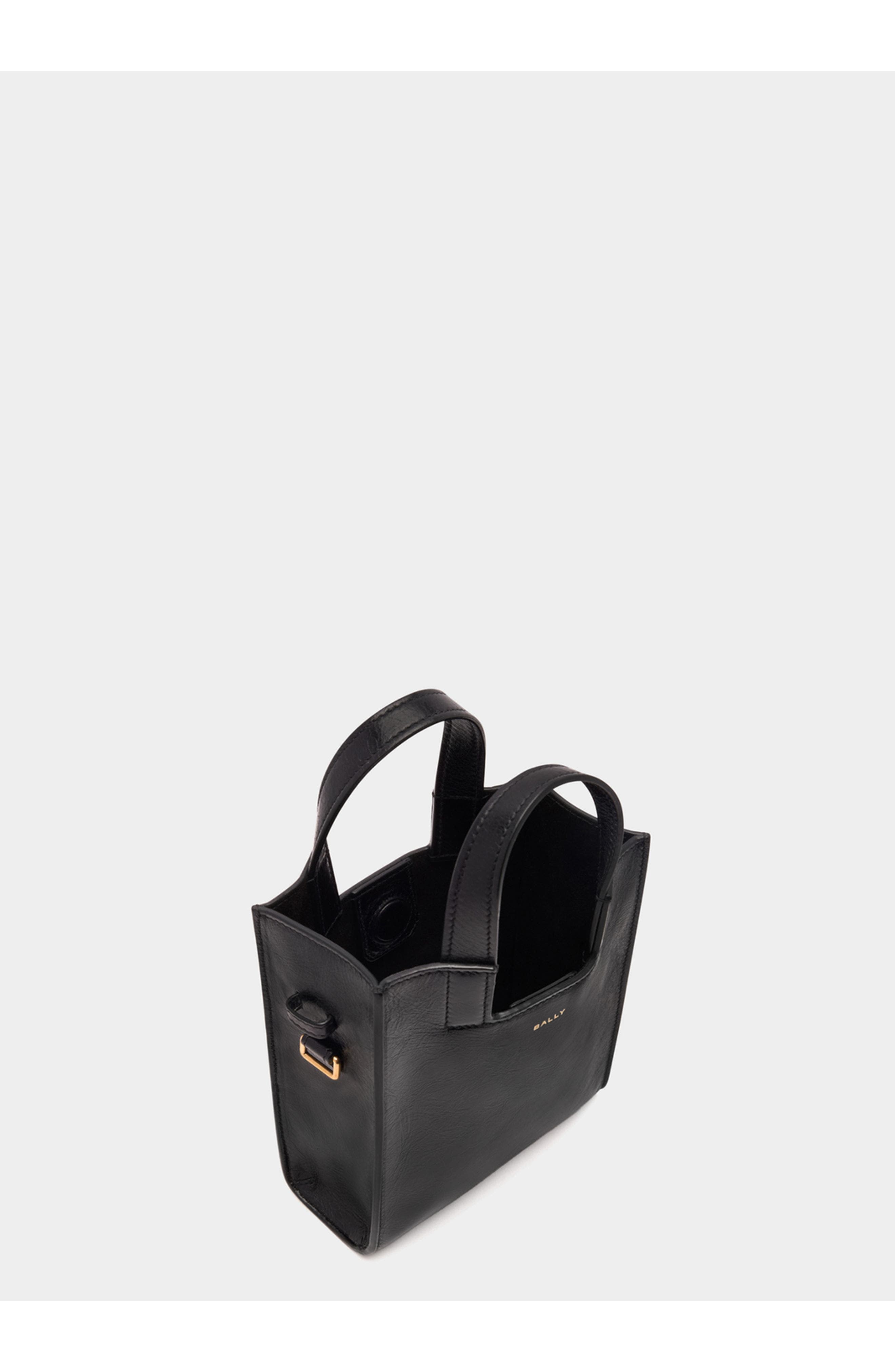 Bally Easy Bally Small Tote Bag in Leather, Alternate, color, Black