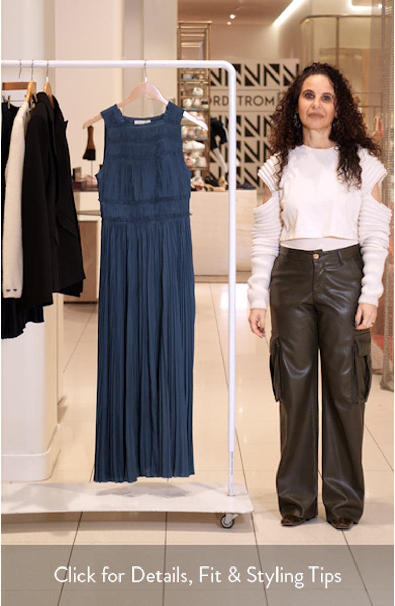 Elle Plissé Satin Dress, sales video thumbnail