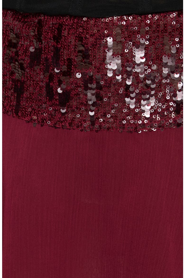 Zenayda Sequin Drop Waist Miniskirt, Alternate, color, BURGUNDY