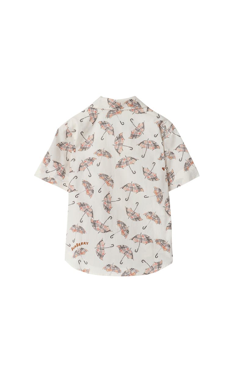 Burberry Umbrella Cotton Shirt, Alternate, color, Calico White