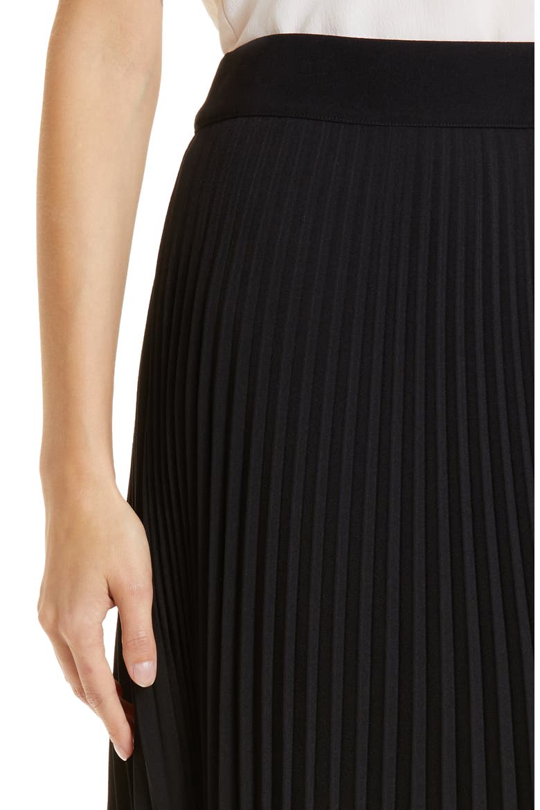 Sanna Pleated Midi Skirt, Alternate, color, BLACK