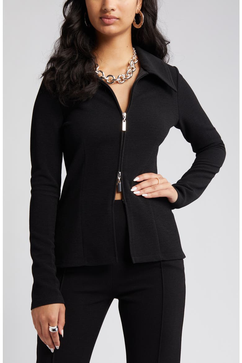 トップス ttt msw zip knit cardigan black 23aw Double Knit Zip Cardigan (Women) | Nordstromrack