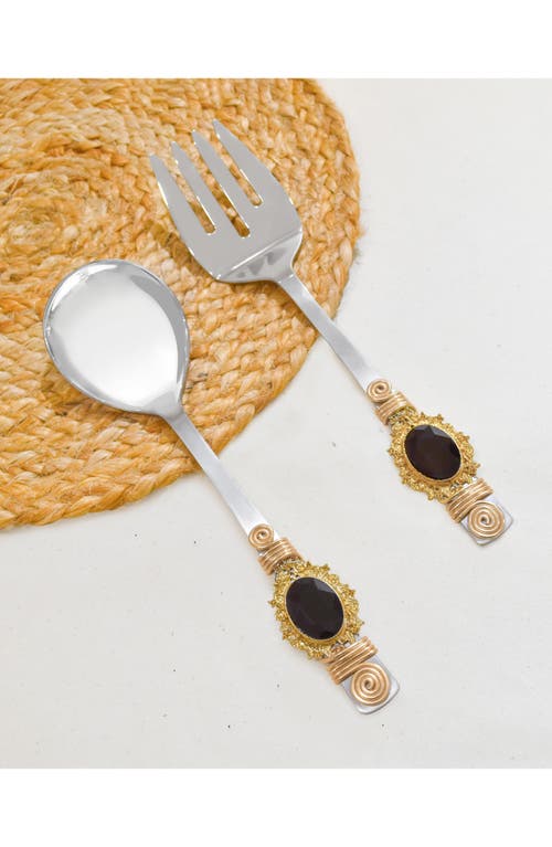 Tiramisu Midnight Constellation Embellished 2-piece Salad Serving Set In Black