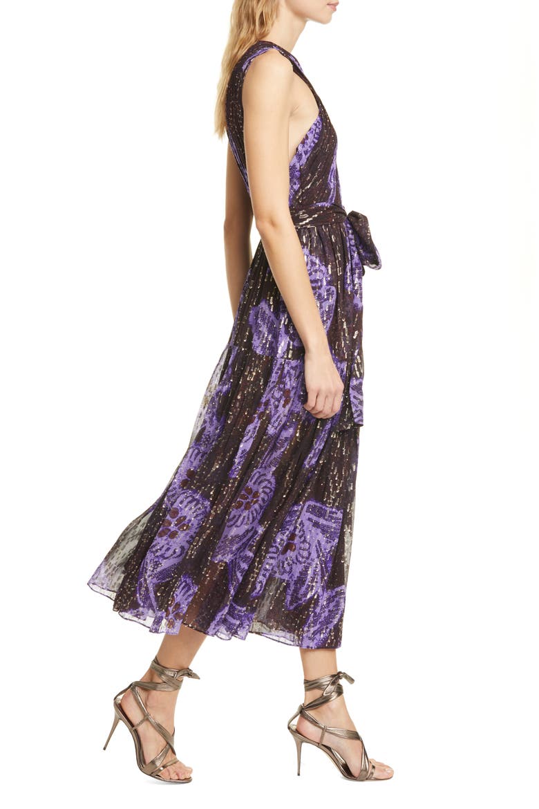 Adora Silk Blend Midi Dress, Alternate, color, VIOLET