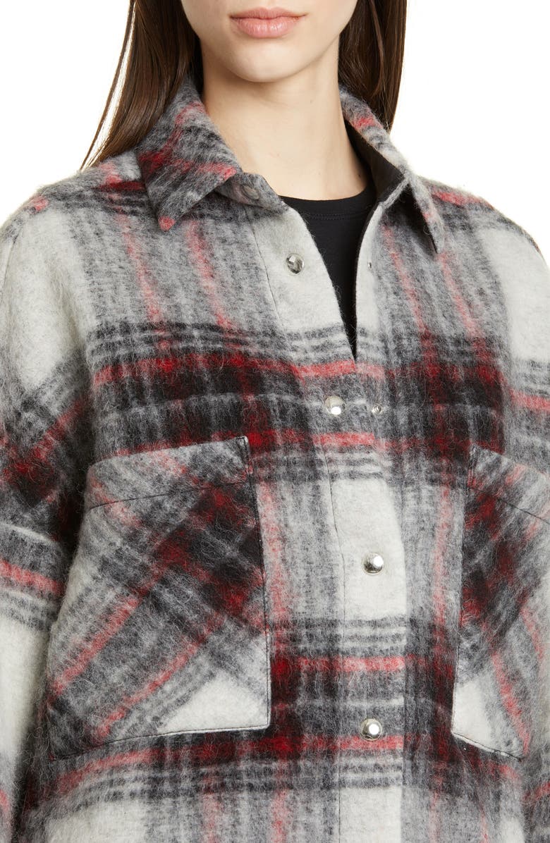 IRO Minksy Plaid Shirt Jacket, Alternate, color, 