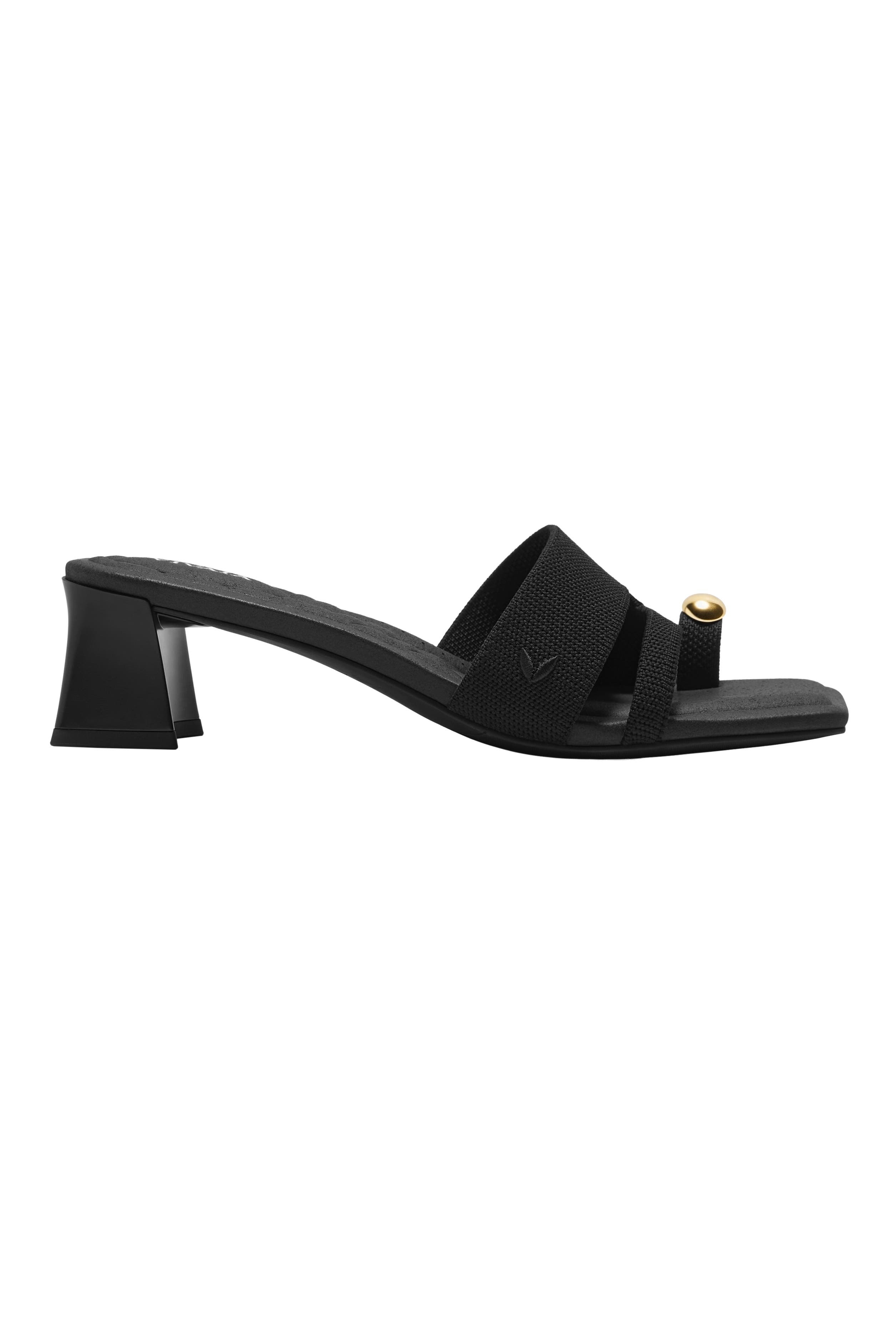 Jayna Square-Toe Toe Ring Sandals, Alternate, color, BLACK