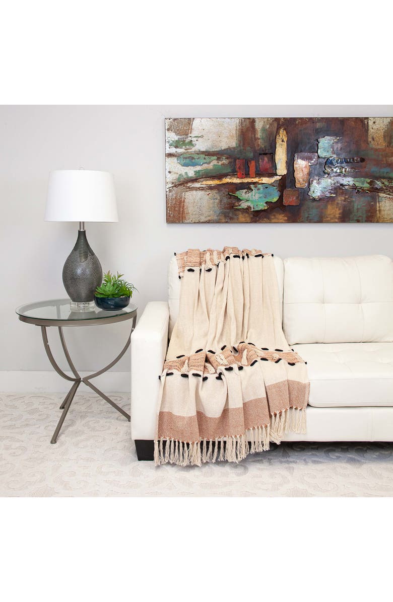 PARKLAND COLLECTION Inca Fringe Throw Blanket, Alternate, color, Brown