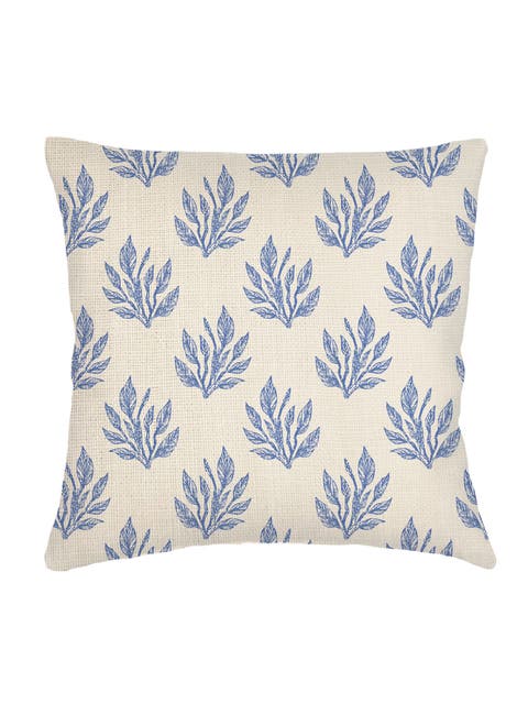 Sea Floral Linen Euro Pillow 26x26 with Down Alternative Insert