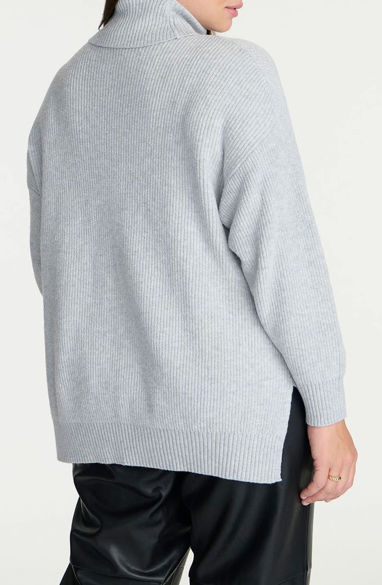 ELOQUII Medium Gauge Rib Turtleneck Sweater, Alternate, color, 