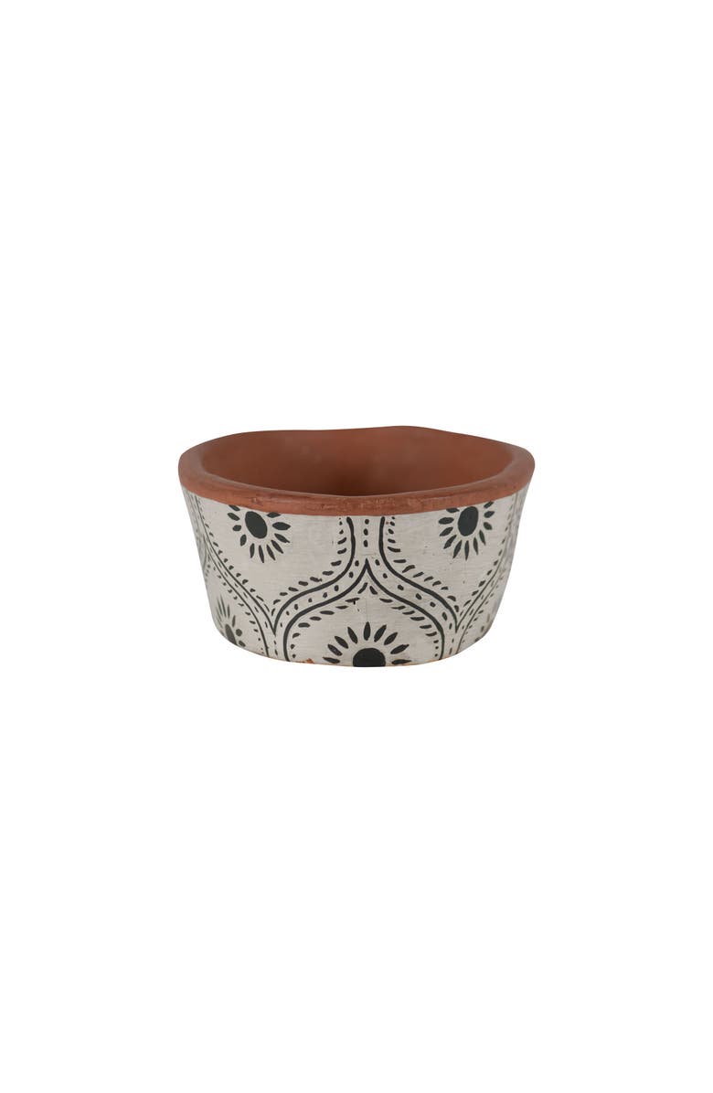 Foreside Home and Garden Natural Handpainted Terracotta Vase, Alternate, color, Brown