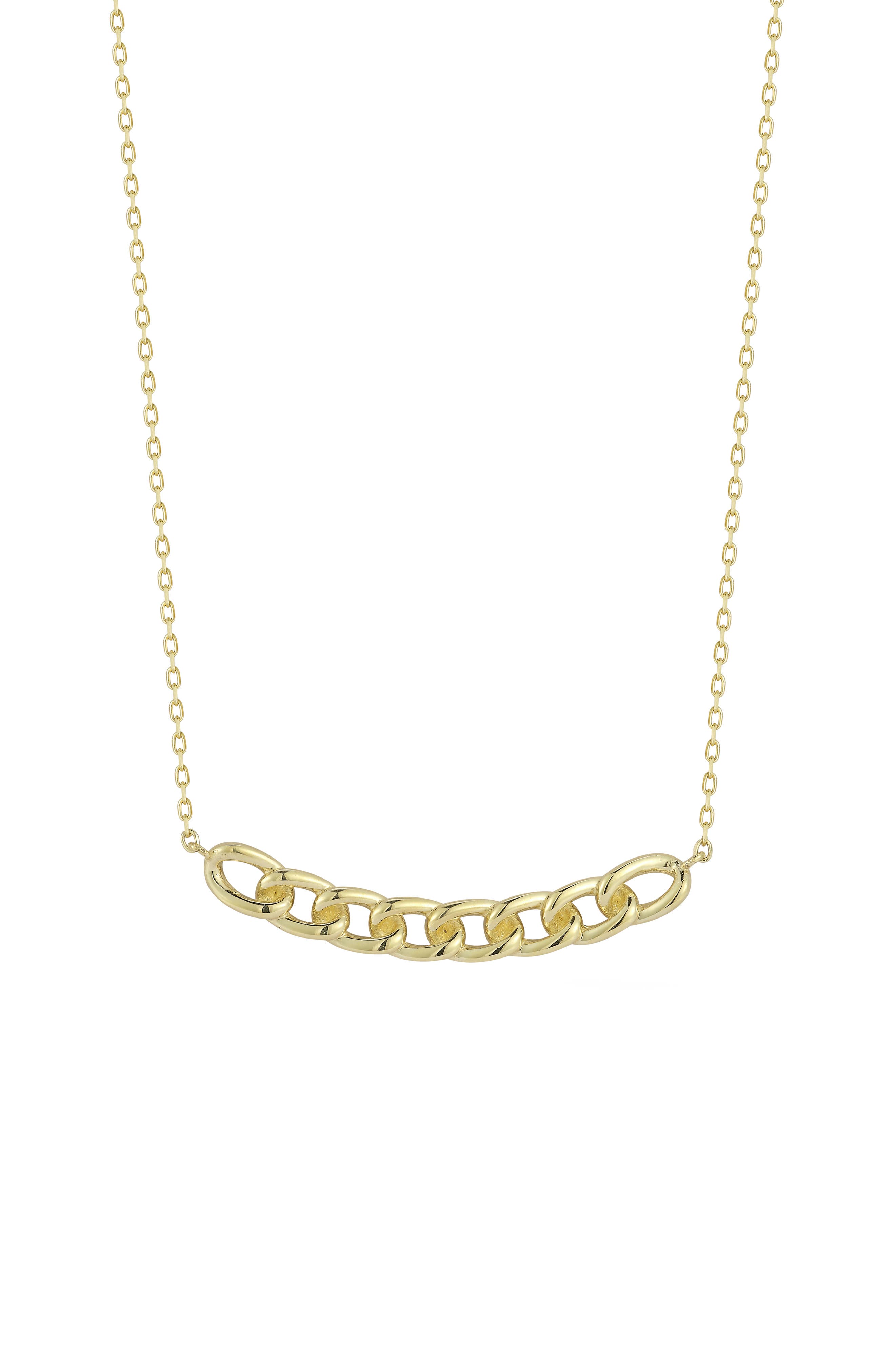 Ember Fine Jewelry <p>14K Gold Curb Bar Necklace</p>