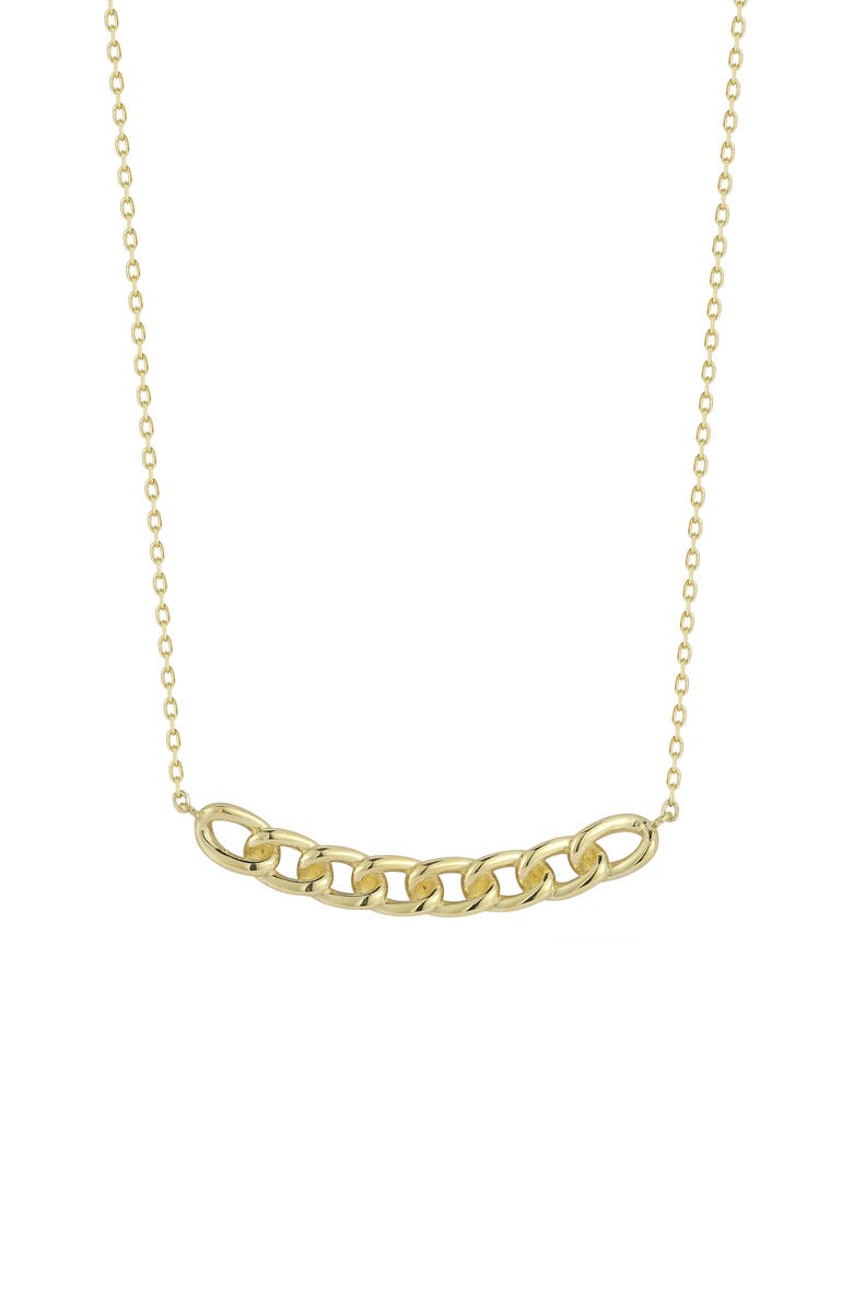 Ember Fine Jewelry <p>14K Gold Curb Bar Necklace</p>, Main, color, Gold