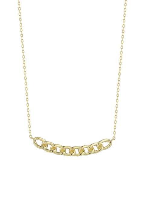 <p>14K Gold Curb Bar Necklace</p>
