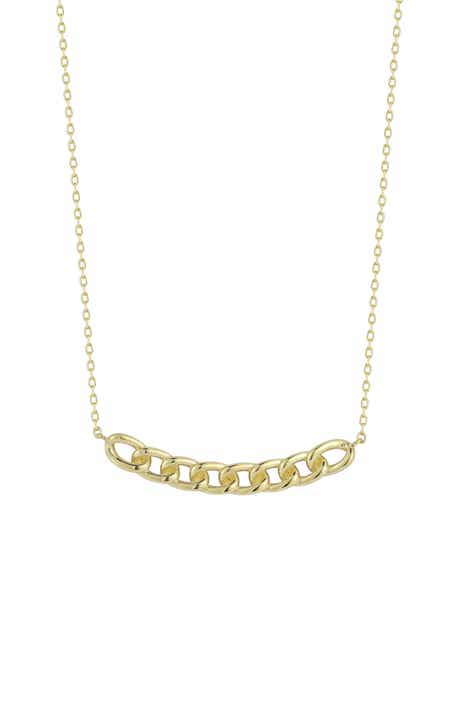 Ember Fine Jewelry <p>14K Gold Curb Bar Necklace</p>