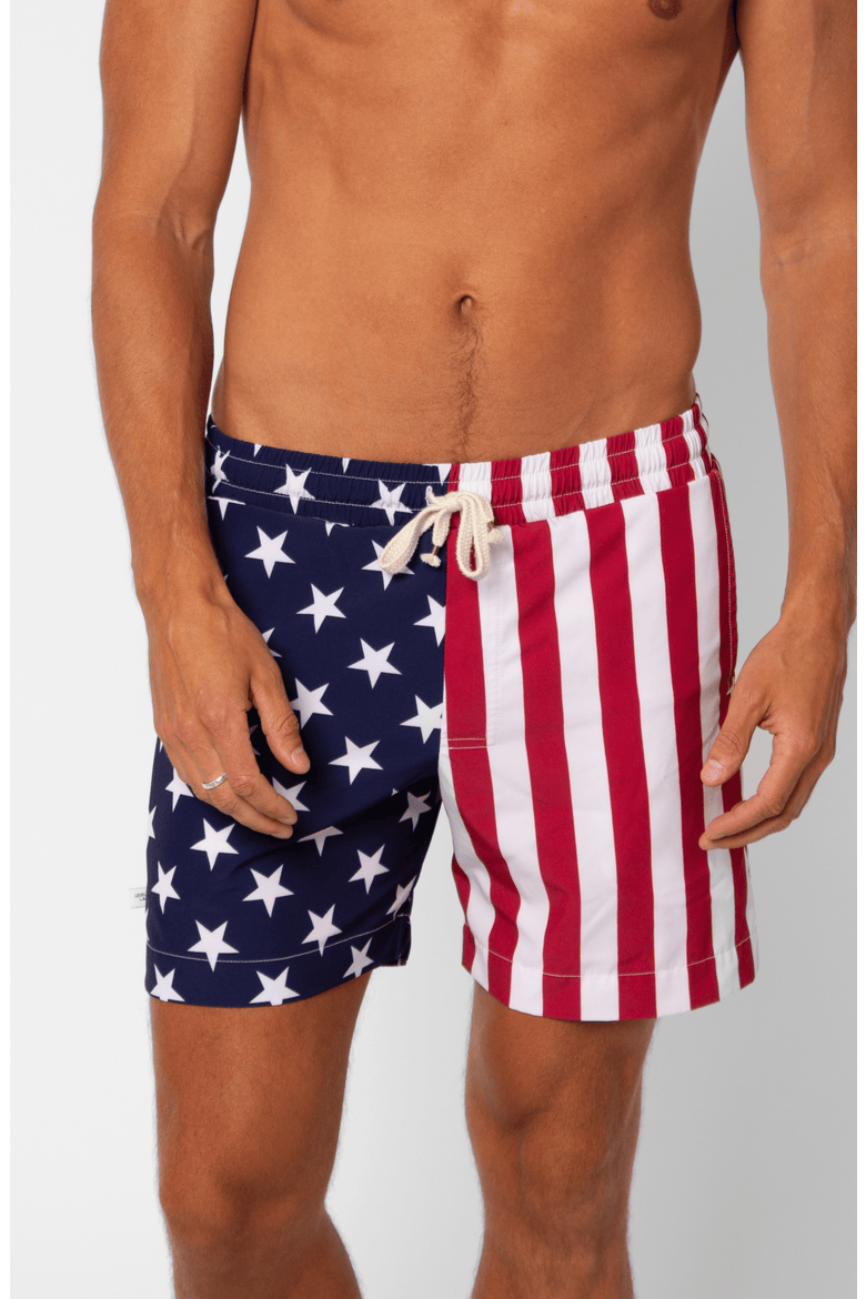 Stars + Stripes Swim Trunk, Main, color, Americana
