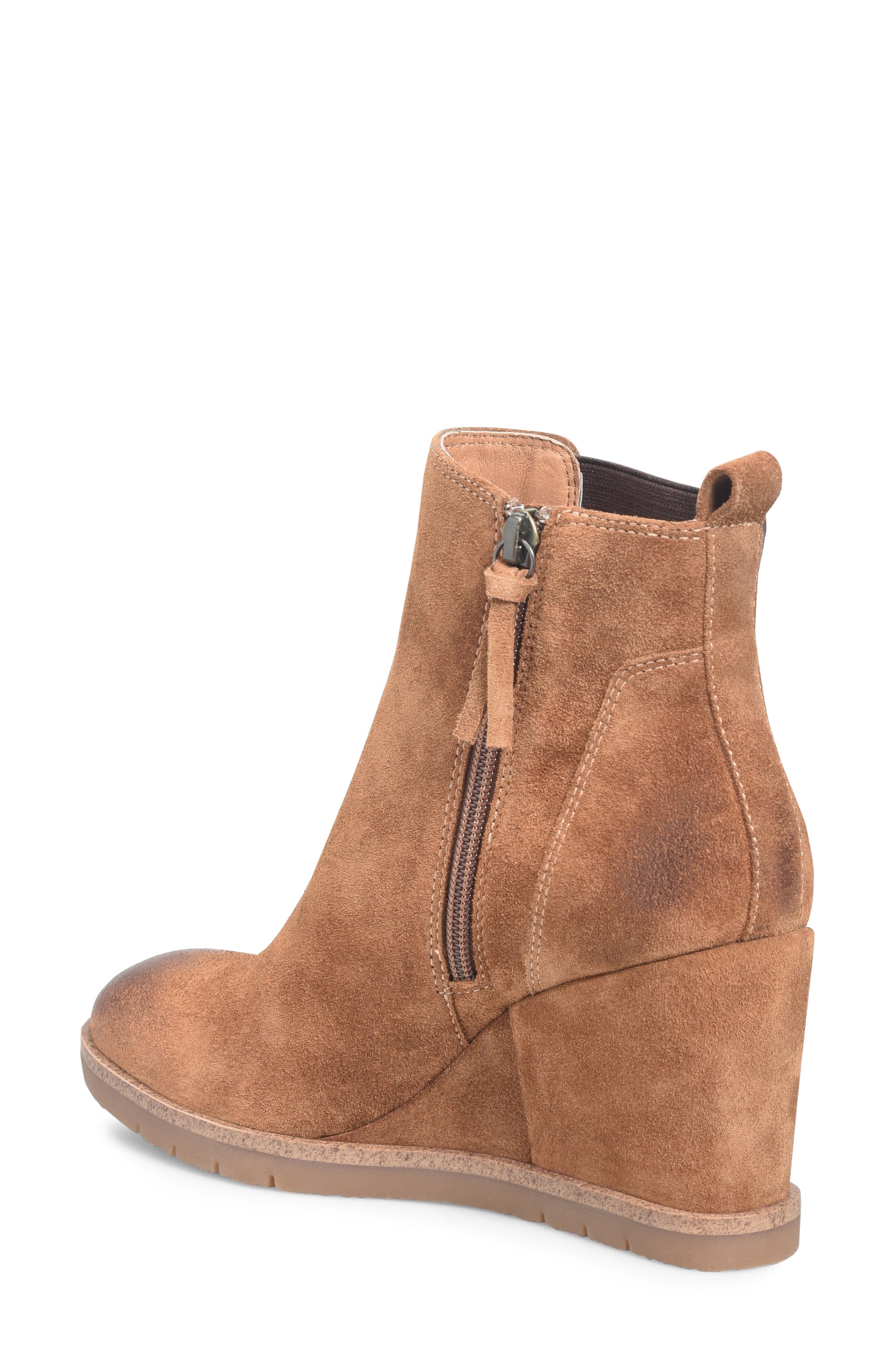 Söfft Monica Wedge Chelsea Boot, Alternate, color, Havana Brown Suede