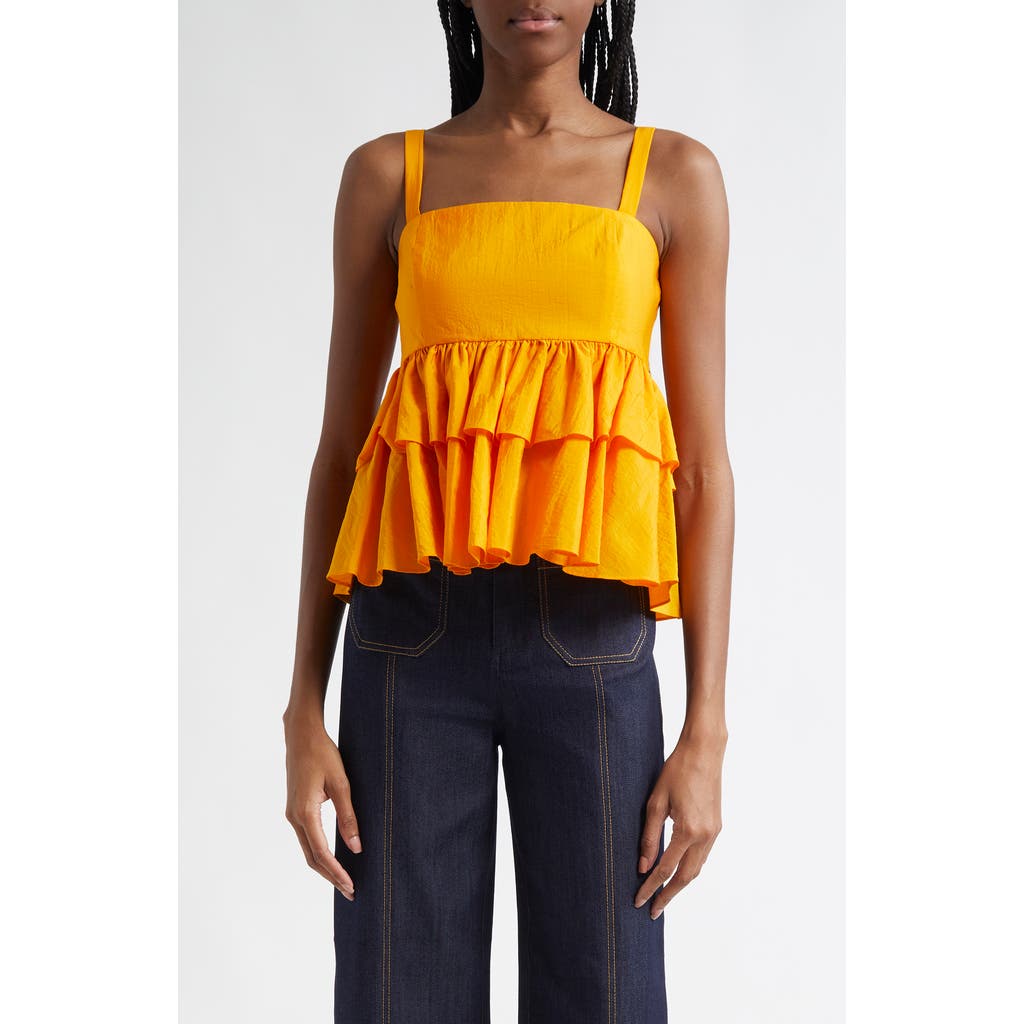 Cinq À Sept Cinq A Sept Lilwen Tiered Top In Papaya