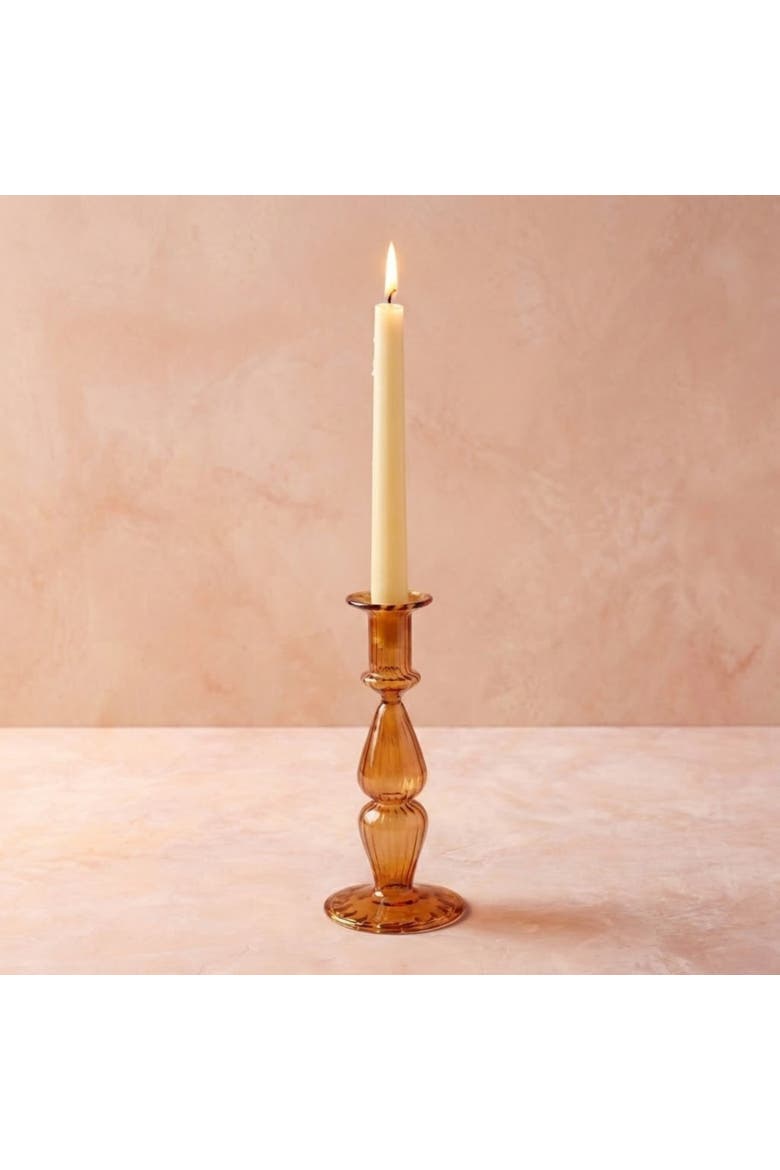 Nalia Marmalade Candlestick, Alternate, color, Marmalade