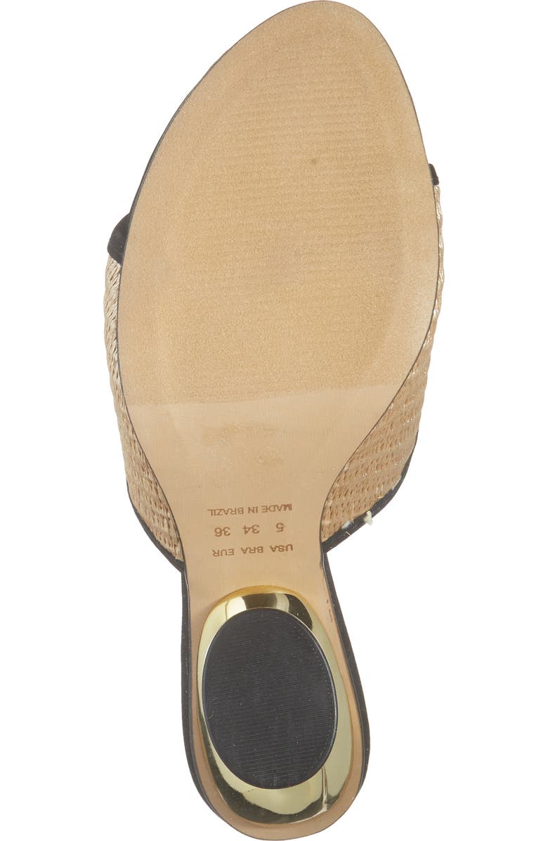 KOKO + PALENKI Thea Slide Sandal, Alternate, color, Black Nubuck-Raffia