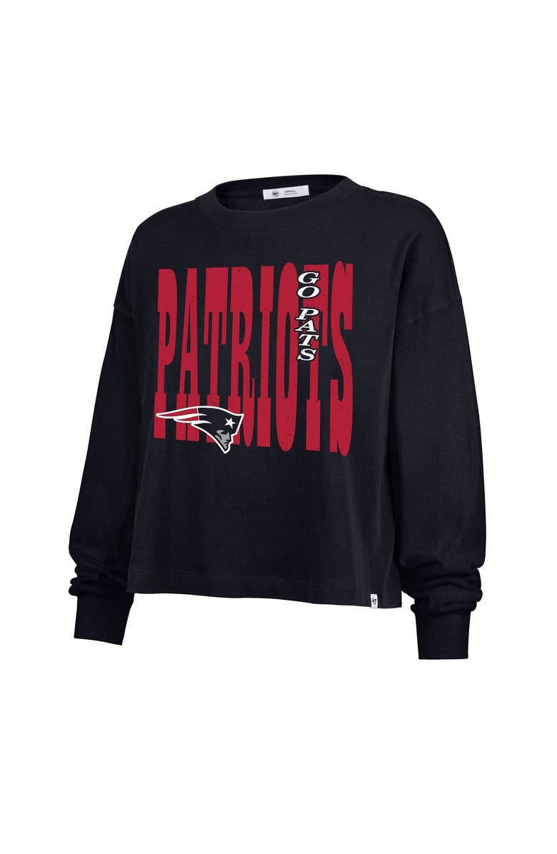'47 Women's '47  Navy New England Patriots Stacked Sydney Long Sleeve T-Shirt, Alternate, color, Navy