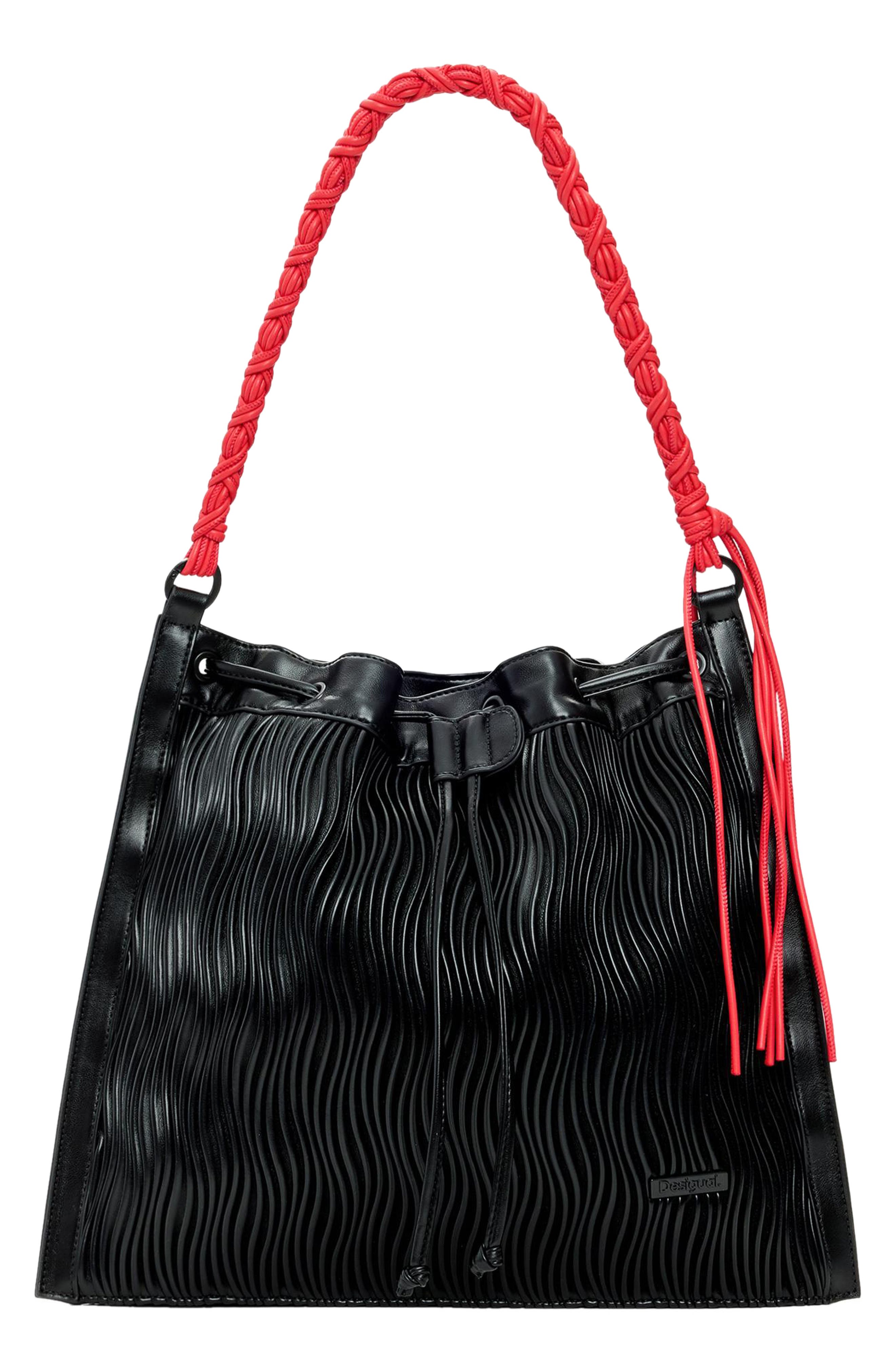 Desigual Convertible Embossed Backpack, Main, color, Black