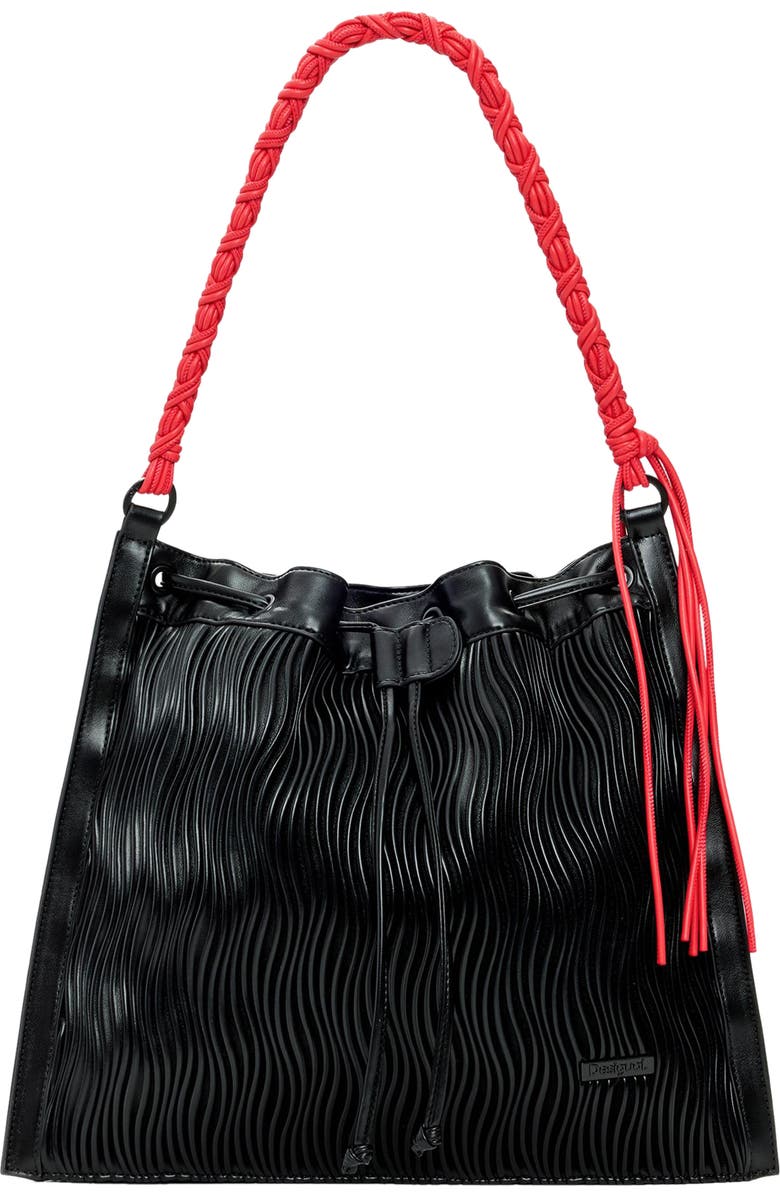 Desigual Convertible Embossed Backpack, Main, color, Black