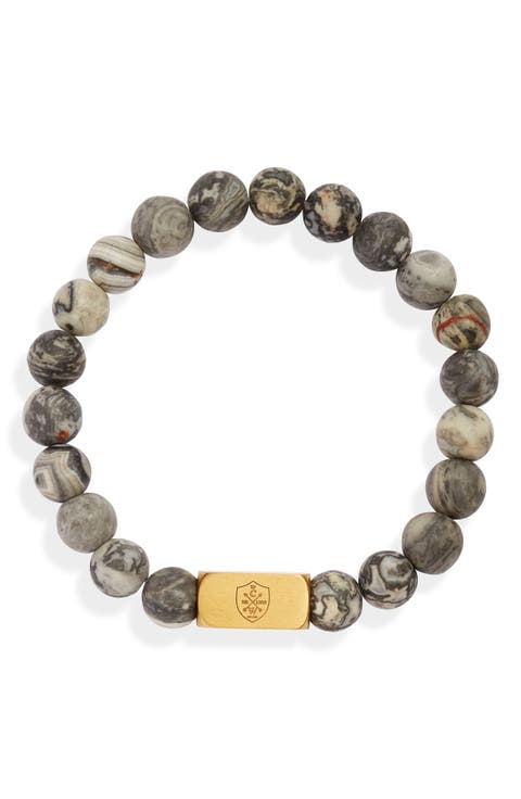 Grey Stone Bead Bracelet