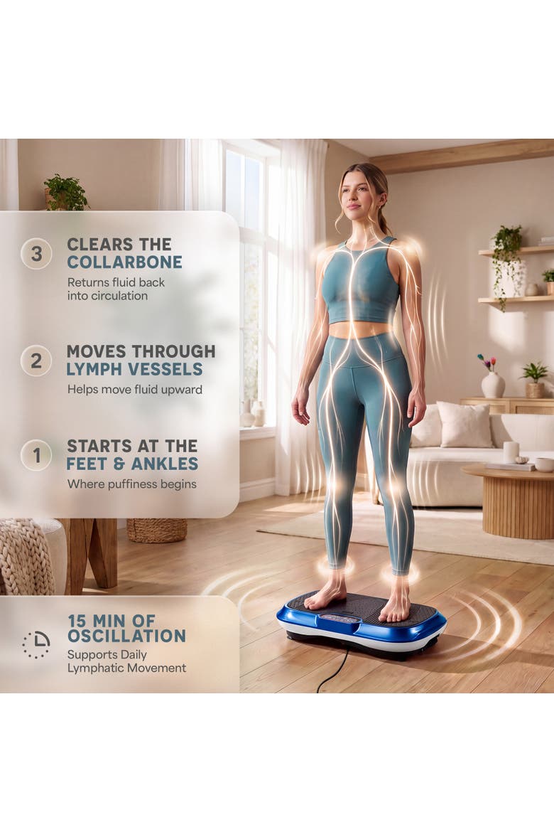 Waver Vibration Plate Exercise Machine Whole Body Vibrating Platform, Alternate, color, Blue