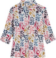 Seasalt Cornwall Larissa Floral Crinkled Organic Cotton Button-Up Shirt