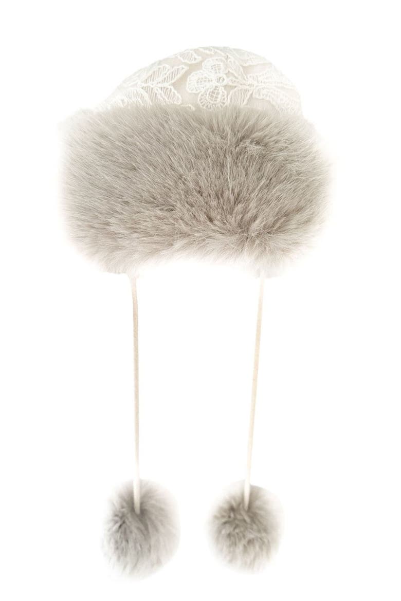 Anna Faux Fur Winter Hat, Main, color, Beige, White