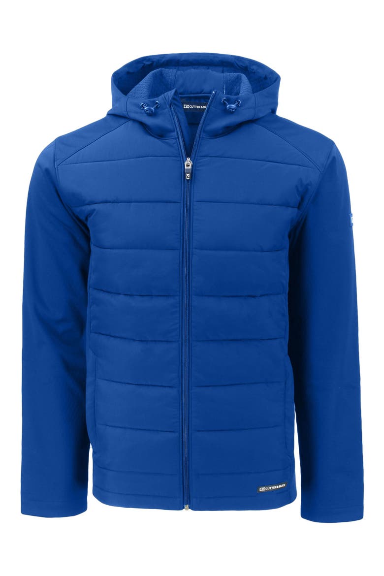 Evoke Hybrid Softshell Hooded Jacket, Main, color, TOUR BLUE
