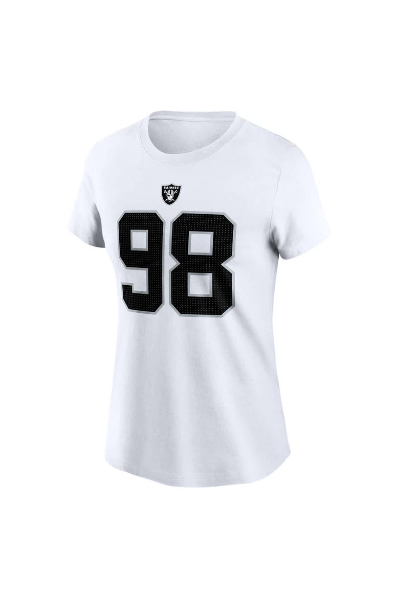 Women's Nike Maxx Crosby White Las Vegas Raiders Player Name & Number T-Shirt, Alternate, color, White