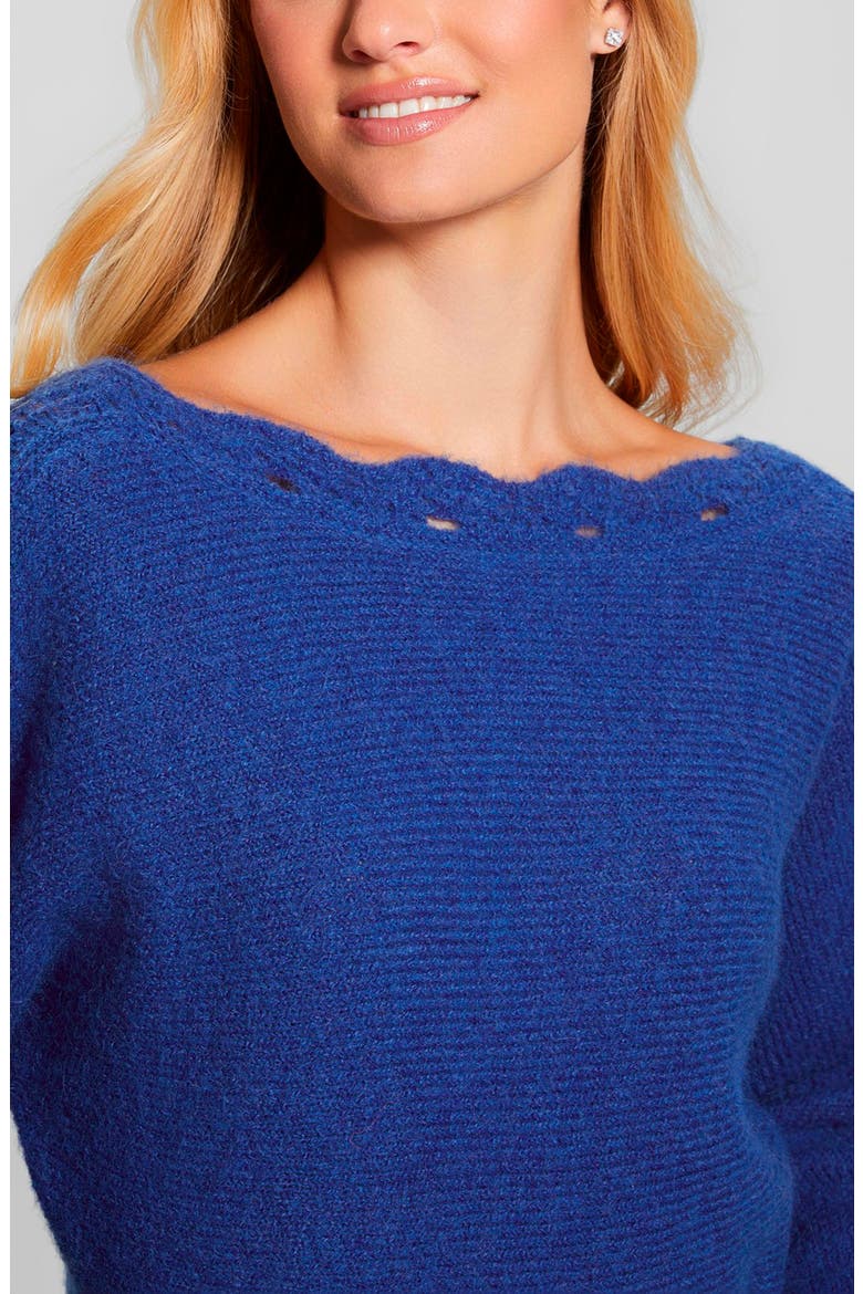 Malorie Pointelle Detail Dolman Sleeve Sweater, Alternate, color, SURFING BLUE