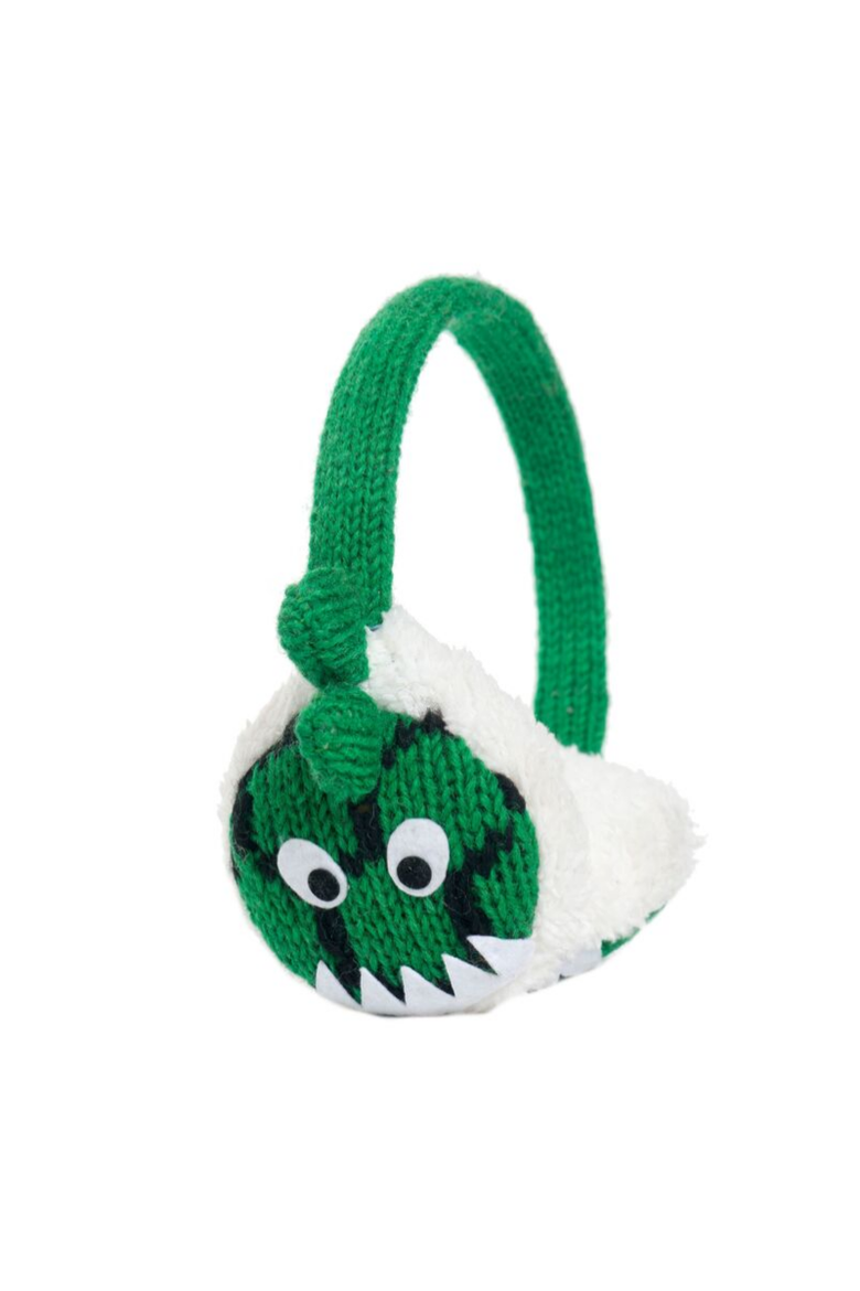 Dinosaur Earmuffs, Main, color, Green