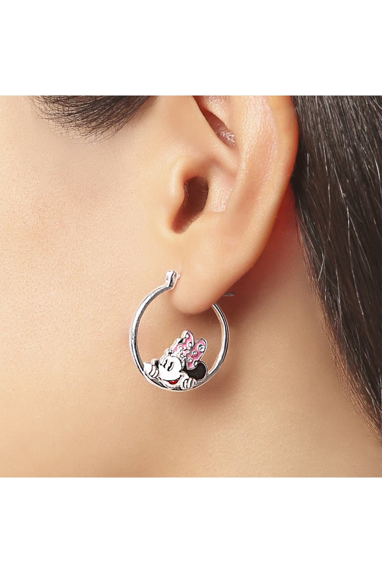 Cute Head Hoop Earrings, Alternate, color, Silver