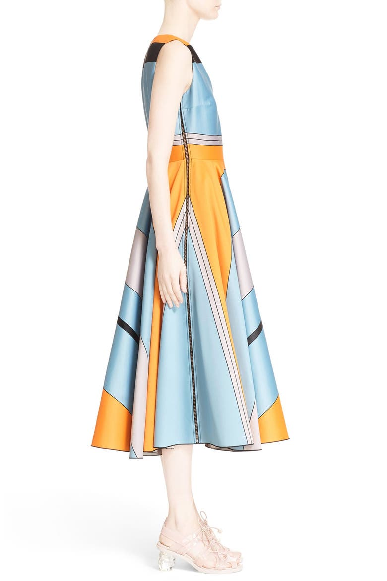 'Lovell' Sleeveless Dress, Alternate, color, ORANGE/ SKY BLUE/ GREY