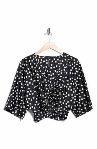 Polka Dot Front Twist Top