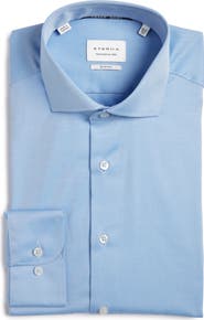Eterna Slim Fit Non-Iron Cotton Twill Cover Shirt