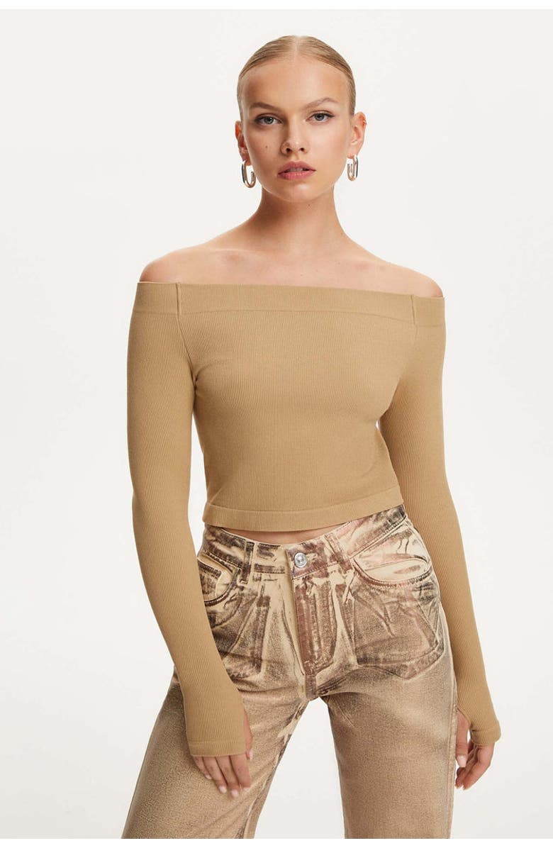 Nocturne Long Sleeve Crop Top, Main, color, 