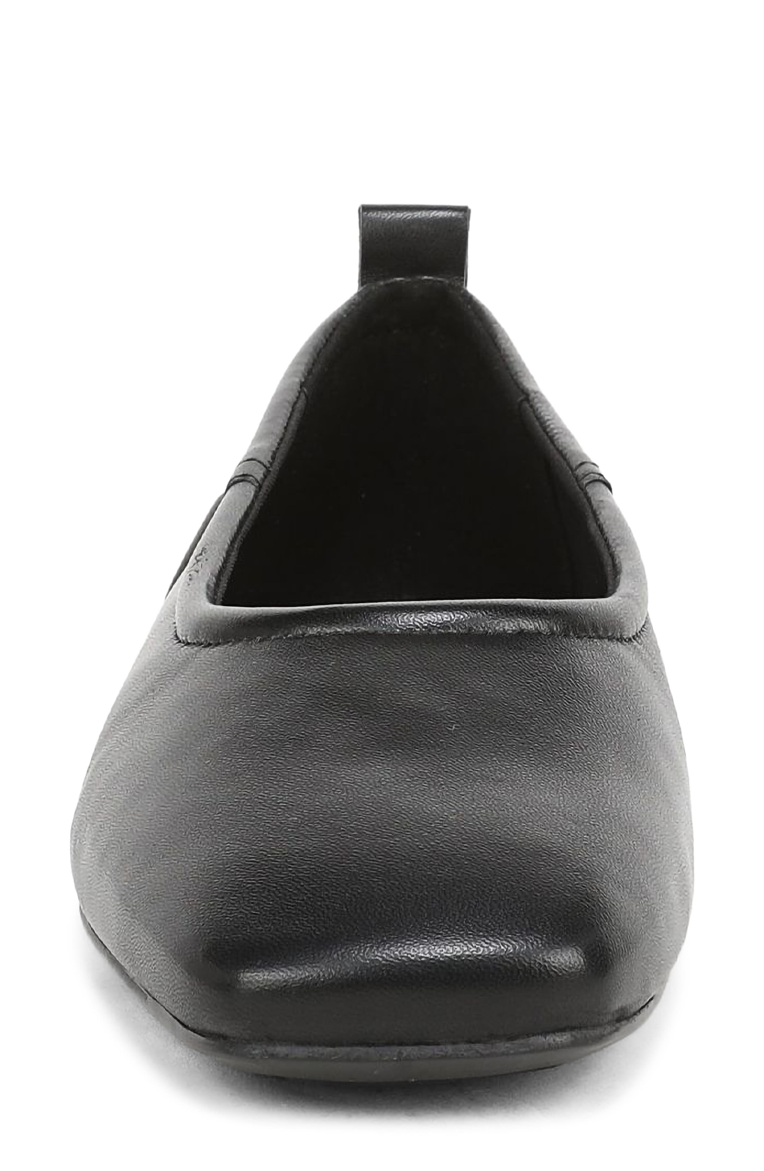 Dream Square Toe Ballet Flat, Alternate, color, BLACK LEATHER