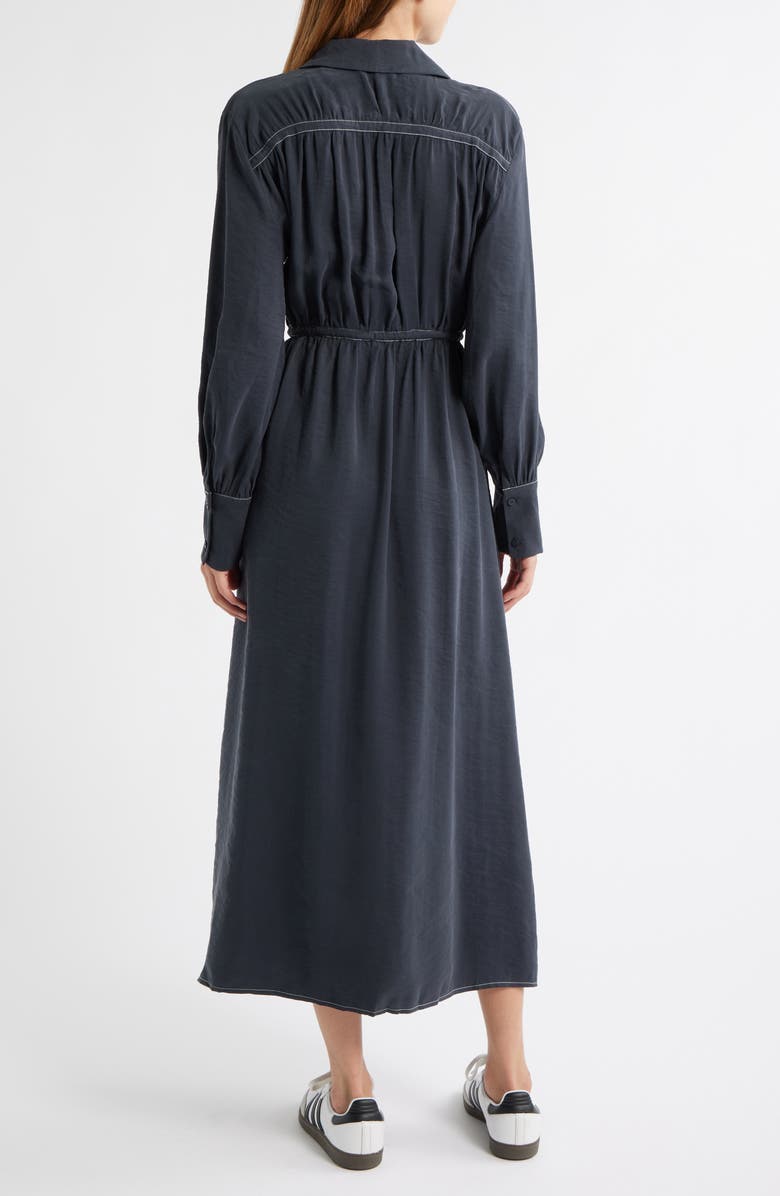 Topshop Long Sleeve Midi Shirtdress, Alternate, color,