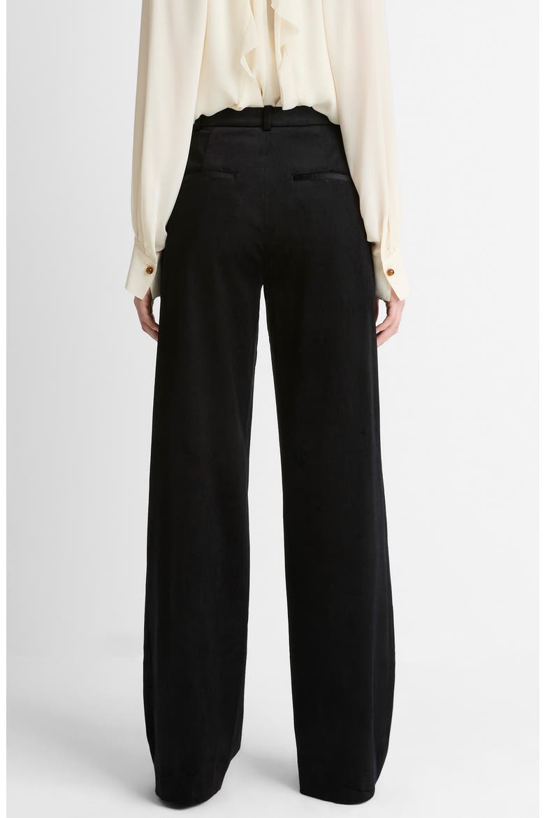 High Waist Wide Leg Velvet Pants, Alternate, color, BLACK