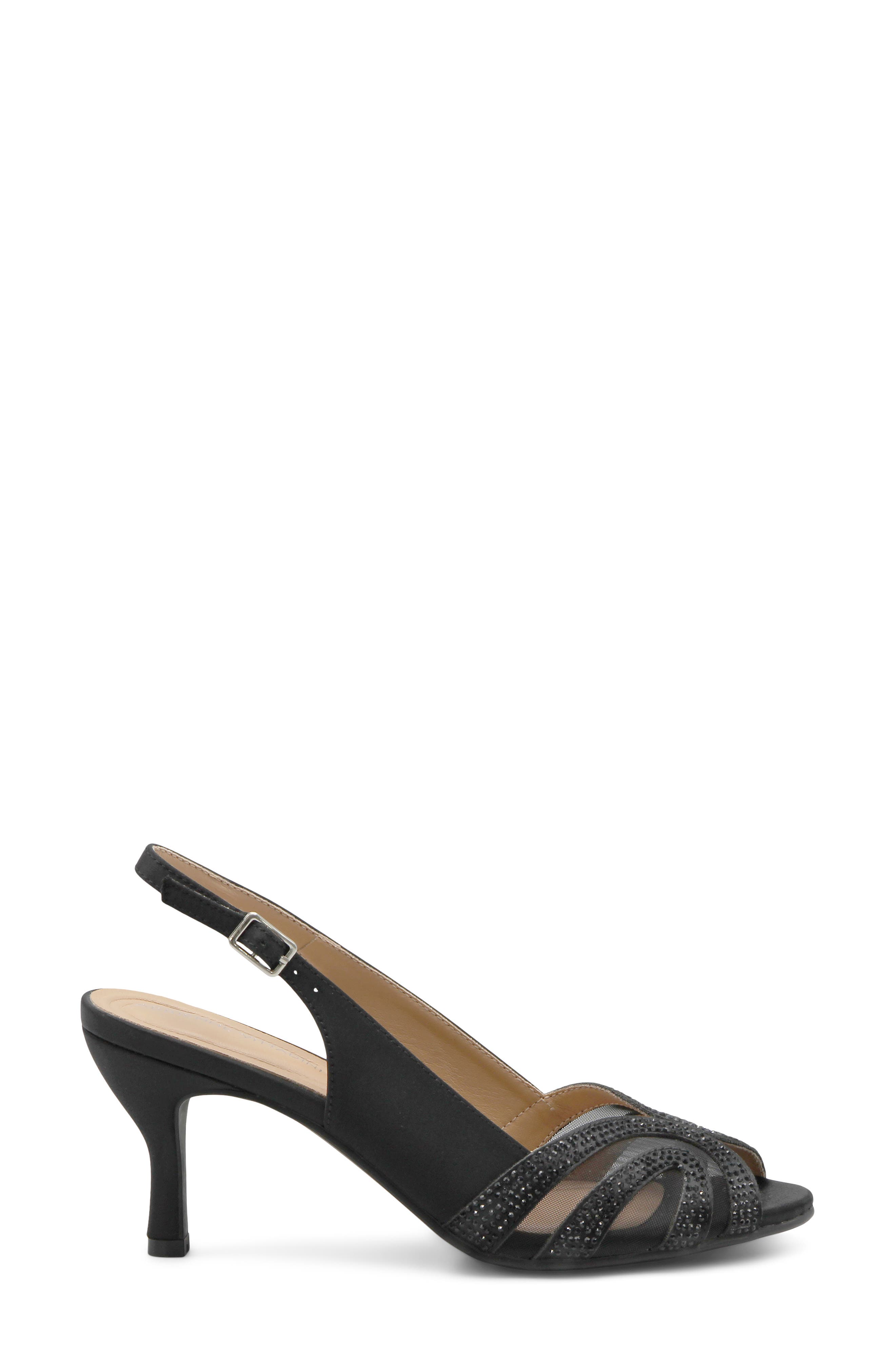 Ernah Faux Leather Slingback Sandal, Alternate, color, BLACK ST